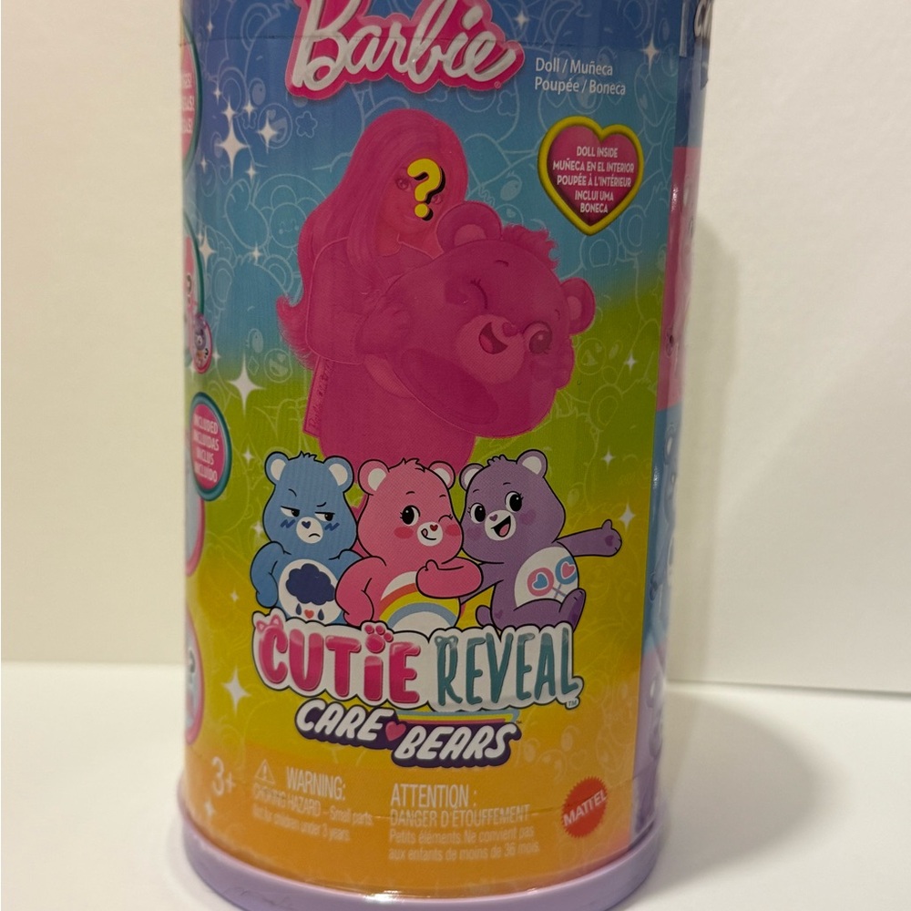 Barbie Cutie Reveal Care Bears Doll with Pink and Purple